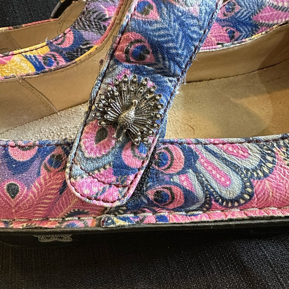 Algeria Paloma Peacock Colorful Mary Jane Shoes 37 us 7-7.5 - Picture 4 of 8